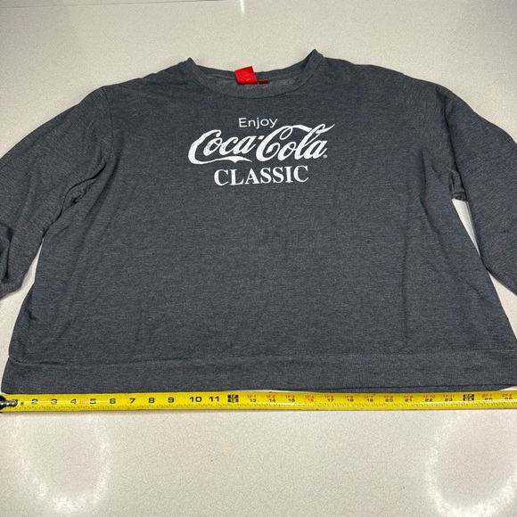 Coca Cola Classic Gray Long Sleeve Pullover Sweater - Size 4X - Picture 2 of 10